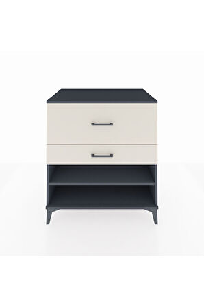 Kronos Şifonyer Tek Raflı 2 Çekmeceli 88x59x96 Antrasit-Aytaşı