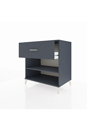 Kronos Şifonyer Tek Raflı Tek Çekmeceli 88x59x96 Antrasit-Antrasit