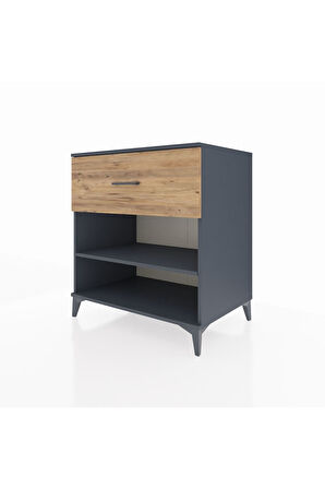 Kronos Şifonyer Tek Raflı Tek Çekmeceli 88x59x96 Antrasit-Çam