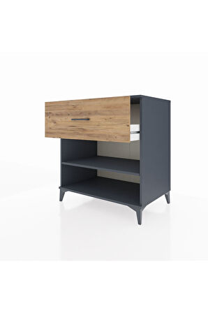 Kronos Şifonyer Tek Raflı Tek Çekmeceli 88x59x96 Antrasit-Çam