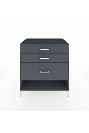 Kronos Şifonyer 3 Çekmeceli 88x59x96 Antrasit-Antrasit