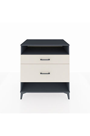 Kronos Şifonyer Tek Raflı 2 Çekmeceli 88x59x96 Antrasit-Aytaşı