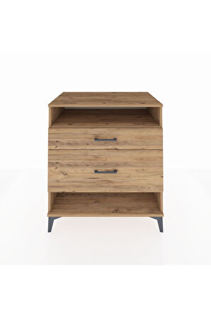 Kronos Şifonyer Tek Raflı 2 Çekmeceli 88x59x96 Çam-Çam