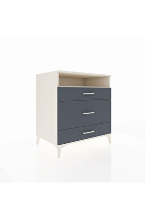 Kronos Şifonyer Tek Raflı 3 Çekmeceli 88x59x96 Aytaşı-Antrasit