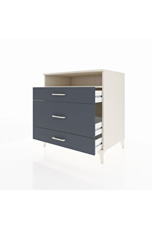 Kronos Şifonyer Tek Raflı 3 Çekmeceli 88x59x96 Aytaşı-Antrasit