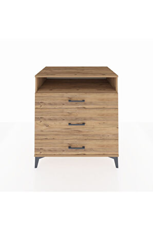 Kronos Şifonyer Tek Raflı 3 Çekmeceli 88x59x96 Çam-Çam