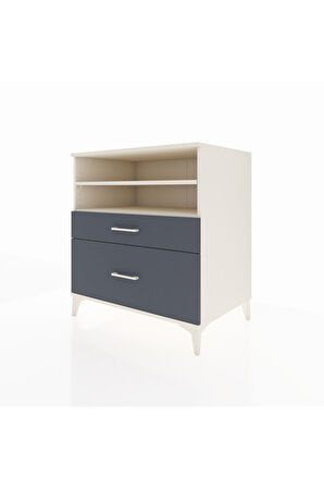 Kronos Şifonyer 2 Raflı 2 Çekmeceli 88x59x96 Aytaşı-Antrasit