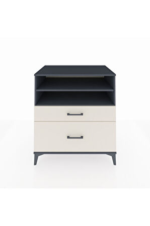 Kronos Şifonyer 2 Raflı 2 Çekmeceli 88x59x96 Antrasit-Aytaşı