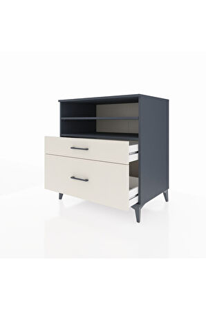 Kronos Şifonyer 2 Raflı 2 Çekmeceli 88x59x96 Antrasit-Aytaşı