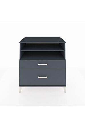 Kronos Şifonyer 2 Raflı 2 Çekmeceli 88x59x96 Antrasit-Antrasit