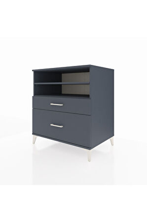 Kronos Şifonyer 2 Raflı 2 Çekmeceli 88x59x96 Antrasit-Antrasit