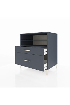 Kronos Şifonyer 2 Raflı 2 Çekmeceli 88x59x96 Antrasit-Antrasit