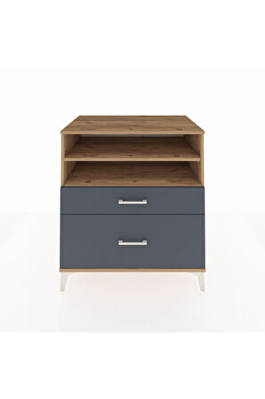 Kronos Şifonyer 2 Raflı 2 Çekmeceli 88x59x96 Çam-Antrasit