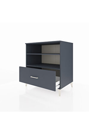 Kronos Şifonyer 2 Raflı Tek Çekmeceli 88x59x96 Antrasit-Antrasit