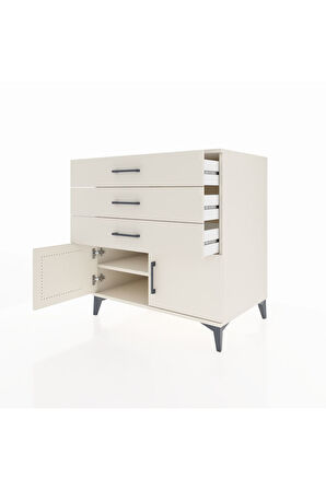 Kronos Şifonyer Tek Raflı 3 Çekmeceli 2 Kapaklı 88x59x96 Aytaşı-Aytaşı