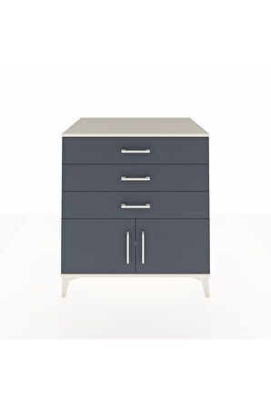 Kronos Şifonyer Tek Raflı 3 Çekmeceli 2 Kapaklı 88x59x96 Aytaşı-Antrasit