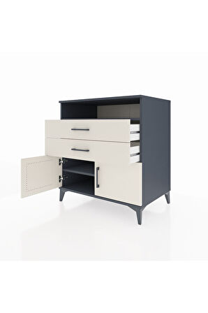 Kronos Şifonyer 2 Raflı 2 Çekmeceli 2 Kapaklı 88x59x96 Antrasit-Aytaşı