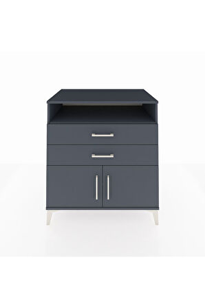 Kronos Şifonyer 2 Raflı 2 Çekmeceli 2 Kapaklı 88x59x96 Antrasit-Antrasit