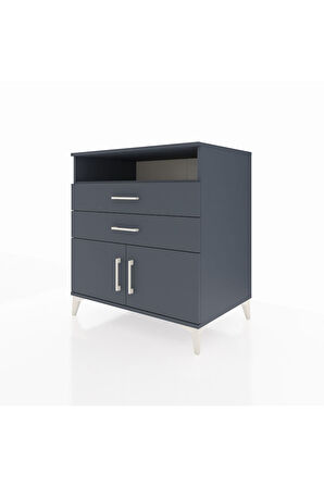 Kronos Şifonyer 2 Raflı 2 Çekmeceli 2 Kapaklı 88x59x96 Antrasit-Antrasit