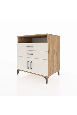 Kronos Şifonyer 2 Raflı 2 Çekmeceli 2 Kapaklı 88x59x96 Çam-Aytaşı