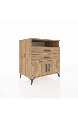 Kronos Şifonyer 2 Raflı 2 Çekmeceli 2 Kapaklı 88x59x96 Çam-Çam