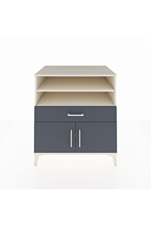 Kronos Şifonyer 3 Raflı Tek Çekmeceli 2 Kapaklı 88x59x96 Aytaşı-Antrasit