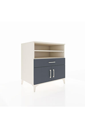 Kronos Şifonyer 3 Raflı Tek Çekmeceli 2 Kapaklı 88x59x96 Aytaşı-Antrasit