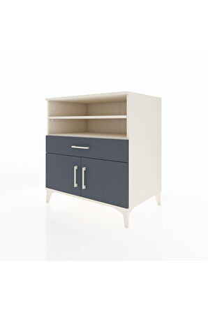 Kronos Şifonyer 3 Raflı Tek Çekmeceli 2 Kapaklı 88x59x96 Aytaşı-Antrasit