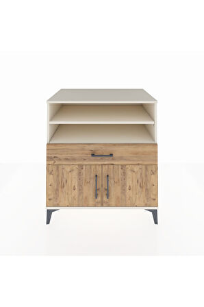 Kronos Şifonyer 3 Raflı Tek Çekmeceli 2 Kapaklı 88x59x96 Aytaşı-Çam