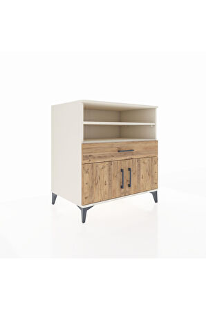 Kronos Şifonyer 3 Raflı Tek Çekmeceli 2 Kapaklı 88x59x96 Aytaşı-Çam