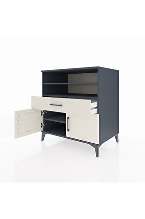 Kronos Şifonyer 3 Raflı Tek Çekmeceli 2 Kapaklı 88x59x96 Antrasit-Aytaşı