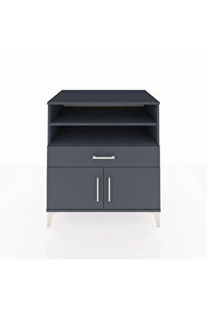 Kronos Şifonyer 3 Raflı Tek Çekmeceli 2 Kapaklı 88x59x96 Antrasit-Antrasit