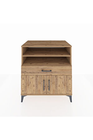 Kronos Şifonyer 3 Raflı Tek Çekmeceli 2 Kapaklı 88x59x96 Çam-Çam