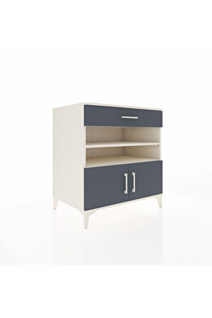 Kronos Şifonyer 3 Raflı Tek Çekmeceli 2 Kapaklı 88x59x96 Aytaşı-Antrasit