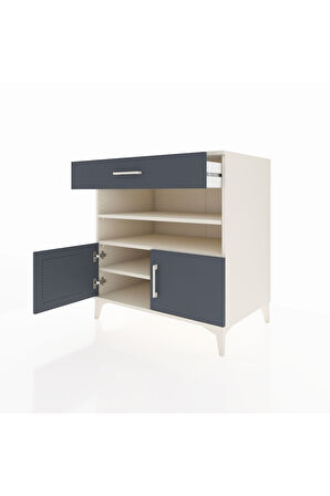 Kronos Şifonyer 3 Raflı Tek Çekmeceli 2 Kapaklı 88x59x96 Aytaşı-Antrasit