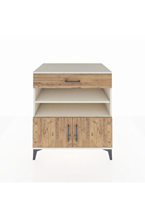 Kronos Şifonyer 3 Raflı Tek Çekmeceli 2 Kapaklı 88x59x96 Aytaşı-Çam