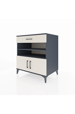 Kronos Şifonyer 3 Raflı Tek Çekmeceli 2 Kapaklı 88x59x96 Antrasit-Aytaşı