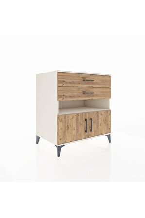 Kronos Şifonyer 2 Raflı 2 Çekmeceli 2 Kapaklı 88x59x96 Aytaşı-Çam