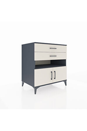 Kronos Şifonyer 2 Raflı 2 Çekmeceli 2 Kapaklı 88x59x96 Antrasit-Aytaşı