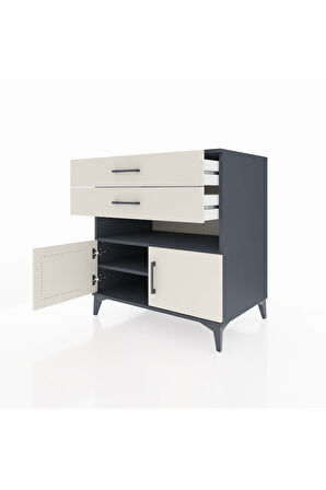 Kronos Şifonyer 2 Raflı 2 Çekmeceli 2 Kapaklı 88x59x96 Antrasit-Aytaşı