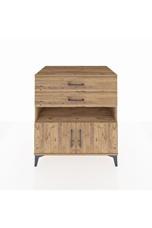 Kronos Şifonyer 2 Raflı 2 Çekmeceli 2 Kapaklı 88x59x96 Çam-Çam