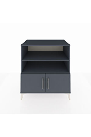 Kronos Şifonyer 3 Raflı 2 Kapaklı 88x59x96 Antrasit-Antrasit