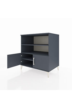 Kronos Şifonyer 3 Raflı 2 Kapaklı 88x59x96 Antrasit-Antrasit