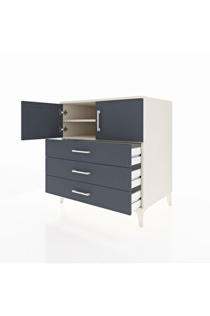 Kronos Şifonyer 2 Raflı 3 Çekmeceli 2 Kapaklı 88x59x96 Aytaşı-Antrasit