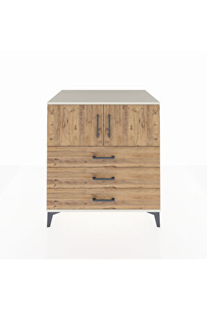 Kronos Şifonyer 2 Raflı 3 Çekmeceli 2 Kapaklı 88x59x96 Aytaşı-Çam