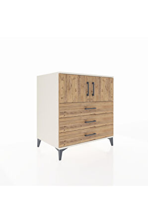 Kronos Şifonyer 2 Raflı 3 Çekmeceli 2 Kapaklı 88x59x96 Aytaşı-Çam