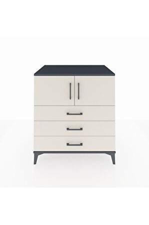 Kronos Şifonyer 2 Raflı 3 Çekmeceli 2 Kapaklı 88x59x96 Antrasit-Aytaşı