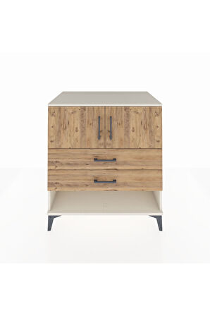 Kronos Şifonyer 2 Raflı 2 Çekmeceli 2 Kapaklı 88x59x96 Aytaşı-Çam