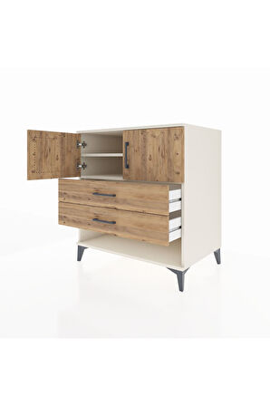 Kronos Şifonyer 2 Raflı 2 Çekmeceli 2 Kapaklı 88x59x96 Aytaşı-Çam