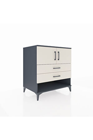 Kronos Şifonyer 2 Raflı 2 Çekmeceli 2 Kapaklı 88x59x96 Antrasit-Aytaşı